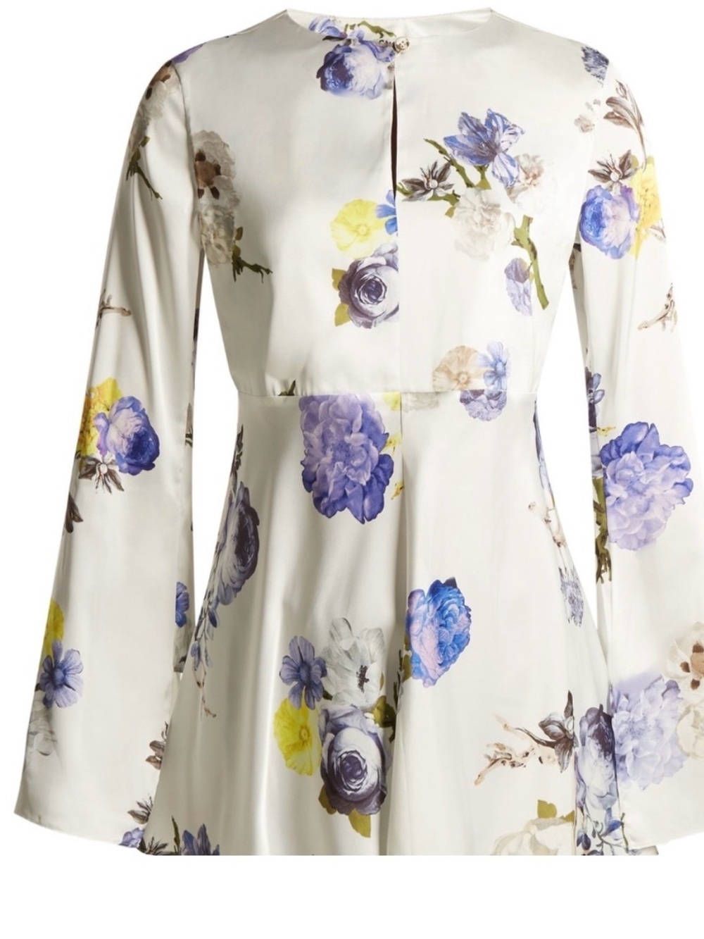 Acne Studios Blouse Open-Back Floral-Print Satin Top NWOT